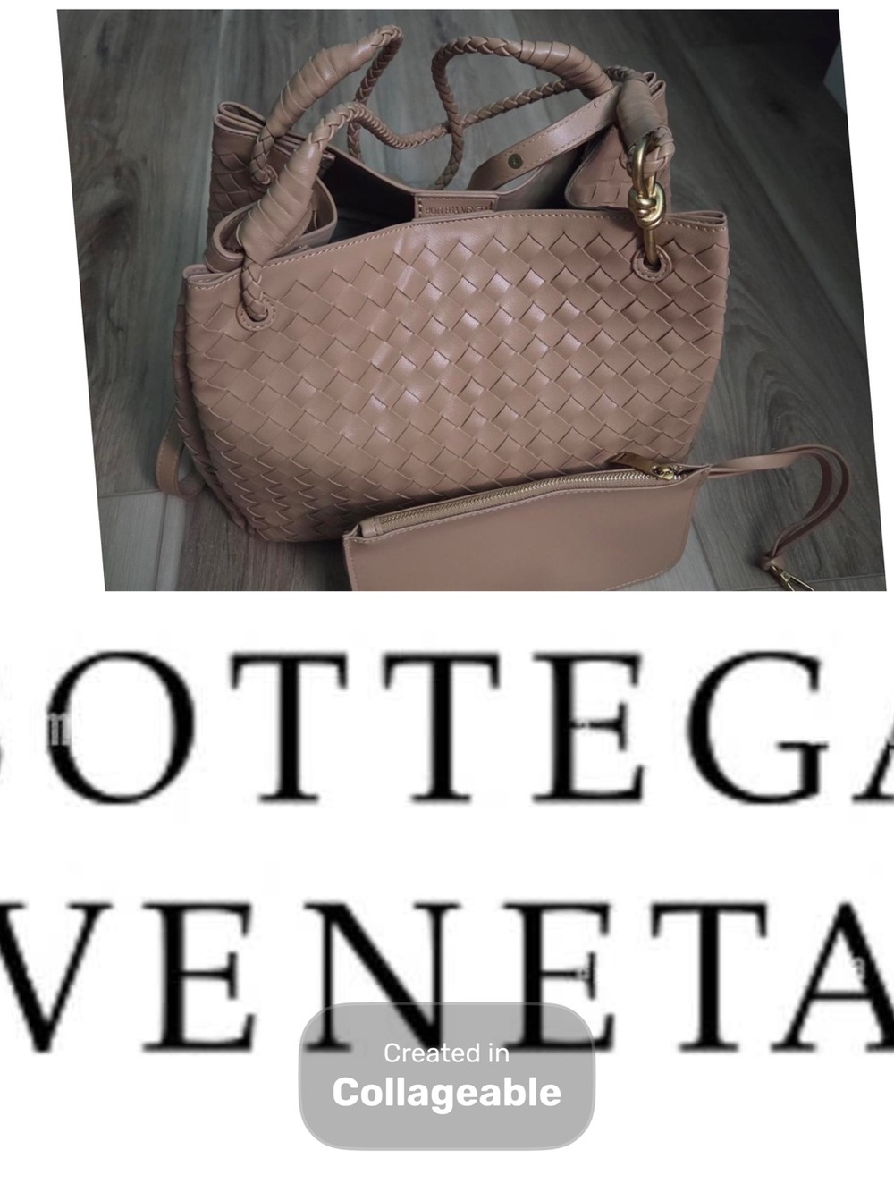 ‼️BV LOGO Woven Leather Tote Bag in Beige🧡🤎🤍